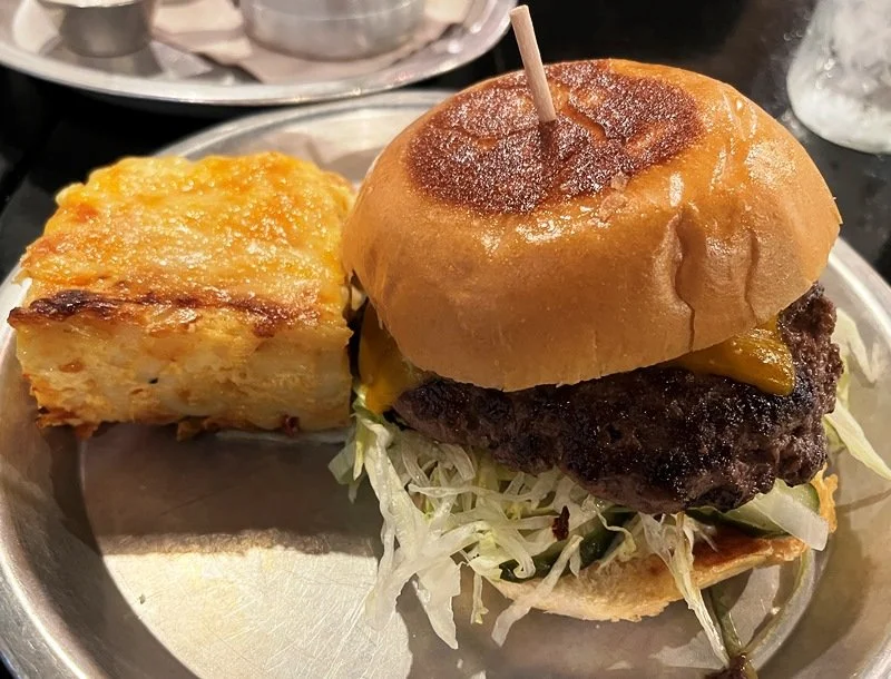 Beasley's Chicken + Honey signature dishes Crispy Carolina Catfish
Beasley’s Smash Burger
Roasted Poblano Pimento Cheese